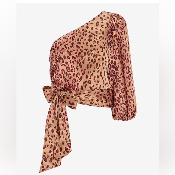 Express Leopard Print One Shoulder Tie - Picture 9 of 10